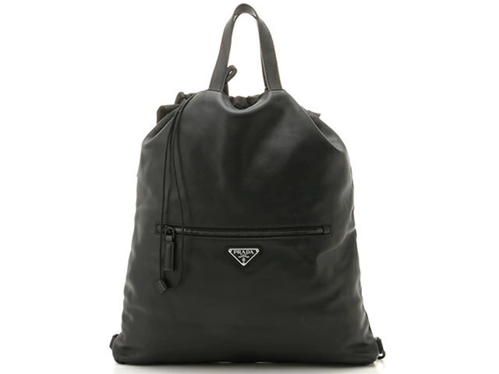 Prada Bag Backpack Black Calfskin